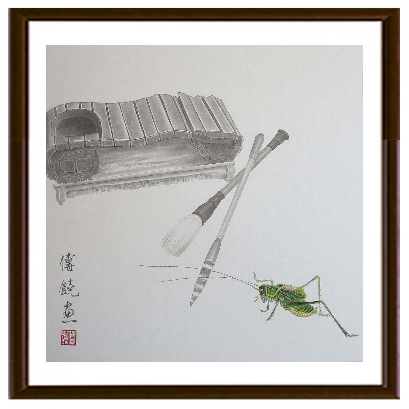 傅饶国画作品《【蝈蝈】作者傅饶》【图2】
