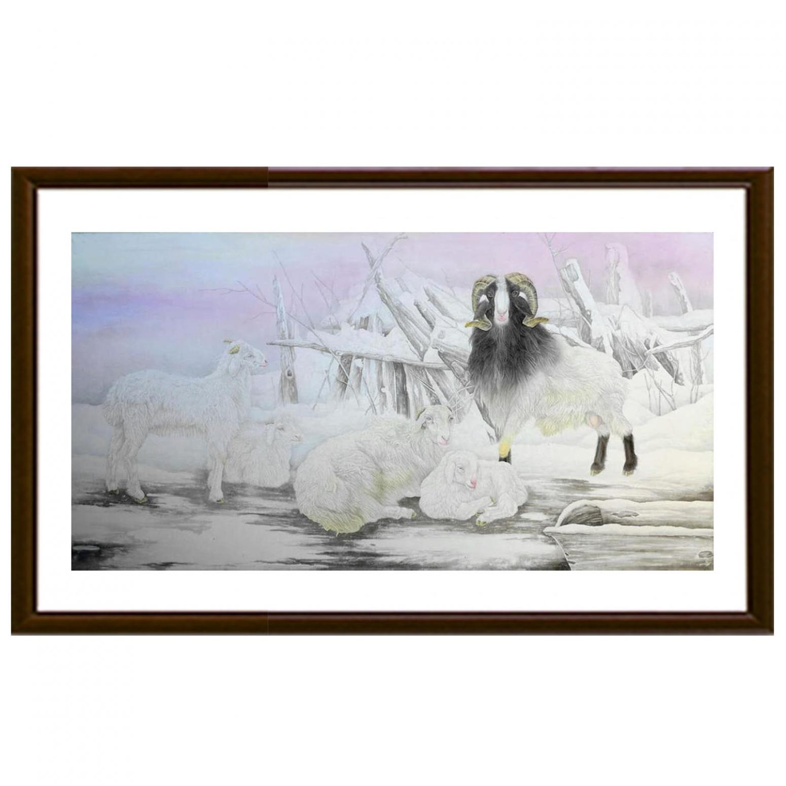 傅饶国画作品《【羊羊得意】作者傅饶》【图2】