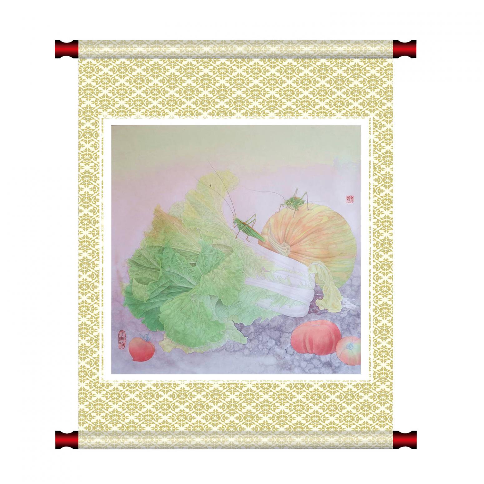 傅饶国画作品《【蔬果图】作者傅饶》【图1】