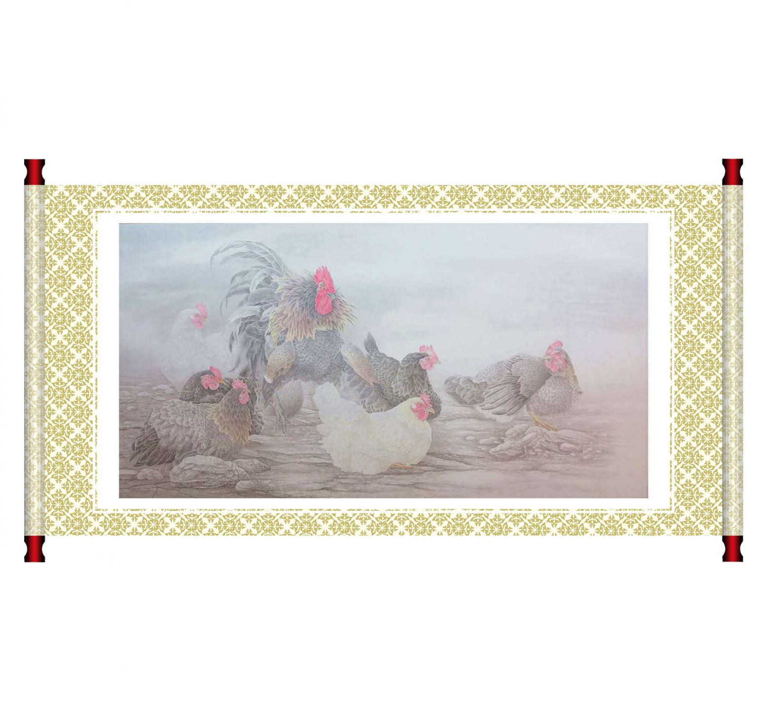 傅饶国画作品《【群秀图】作者傅饶》【图1】