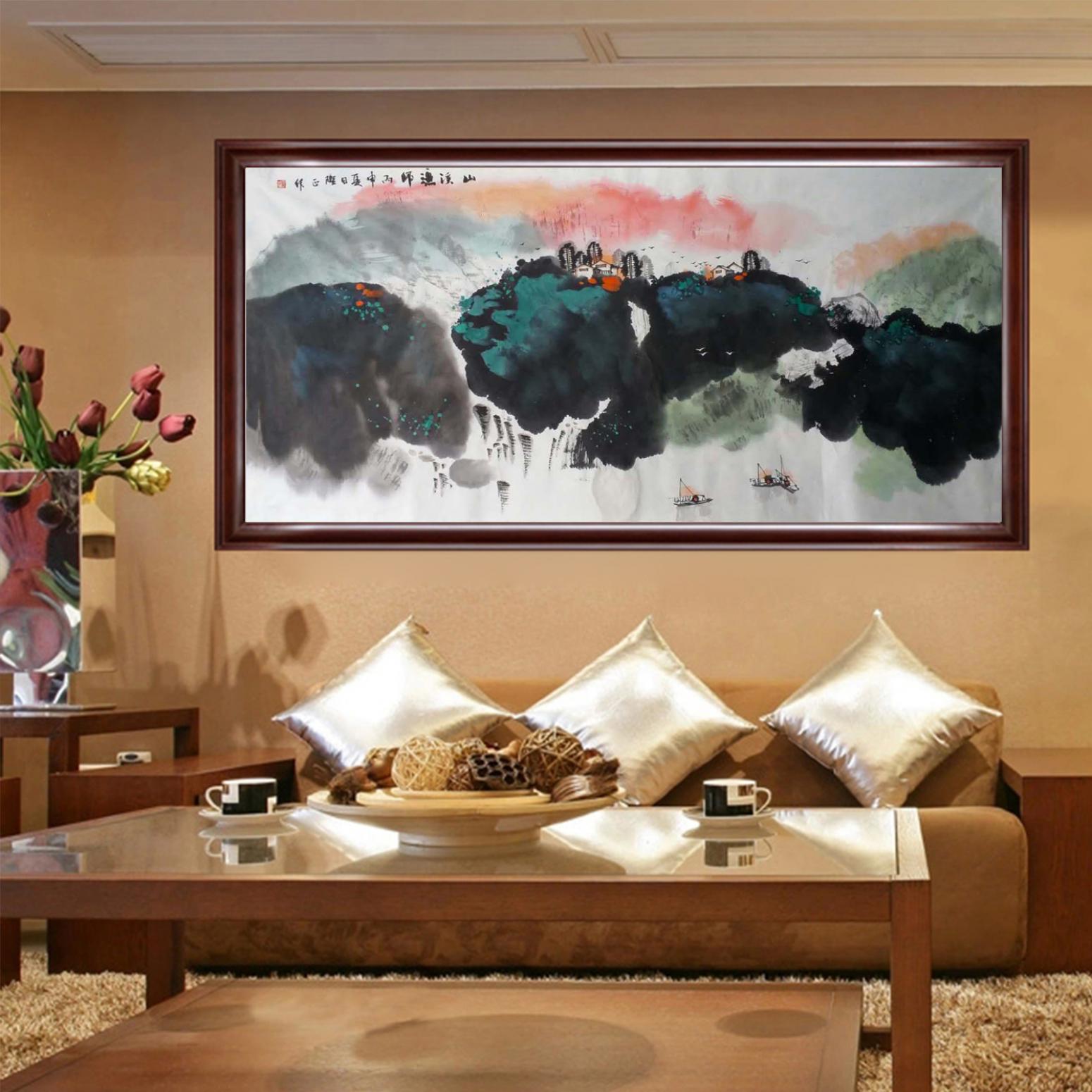 高隆正国画作品《【山溪渔归】作者高隆正》【图3】