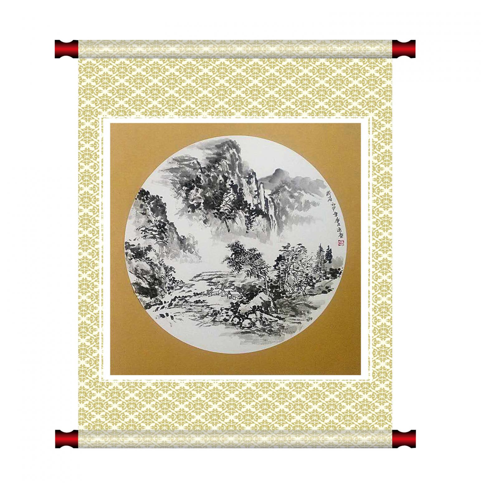 高勇利国画作品《【山下小屋】作者高勇利》【图1】