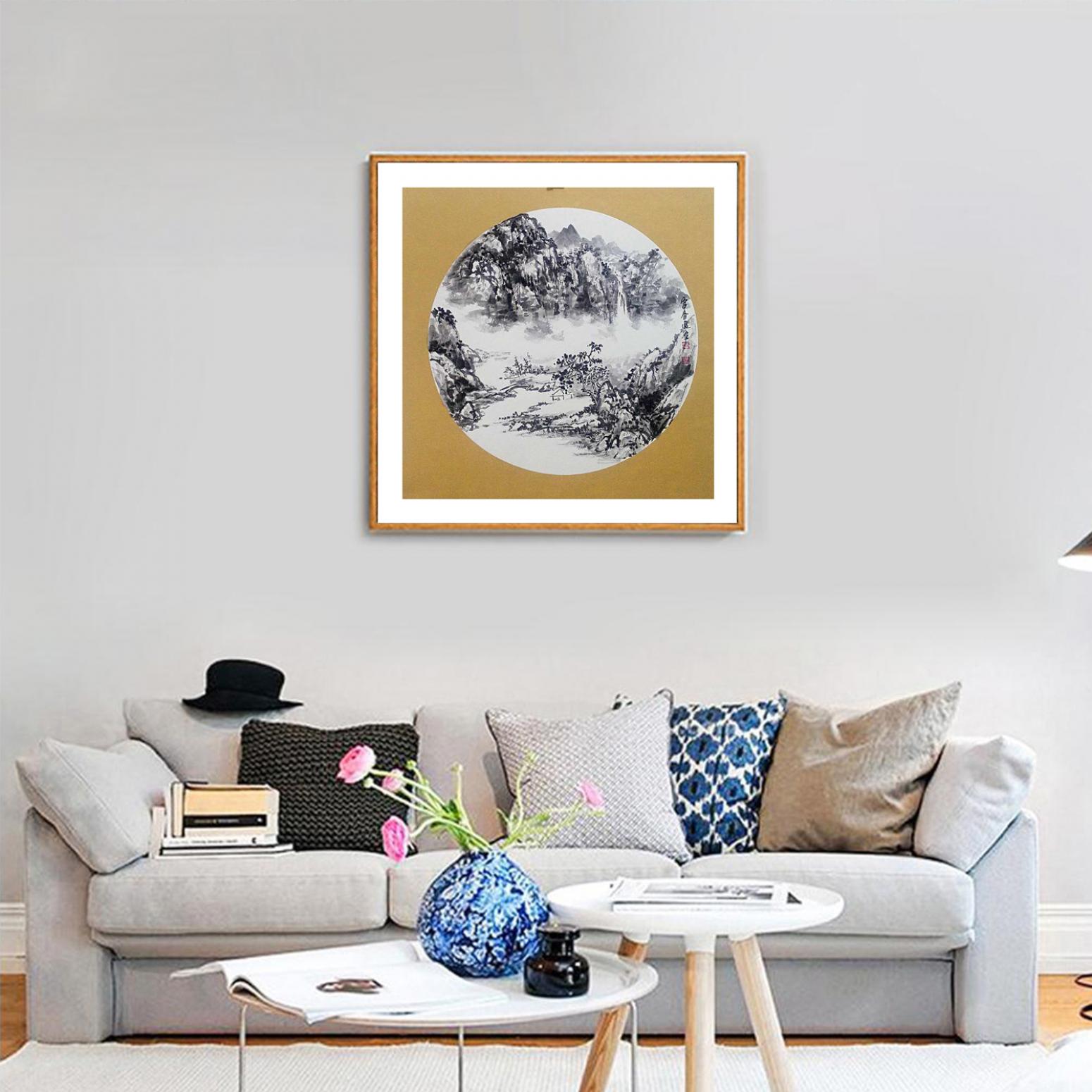 高勇利国画作品《【山下小屋】作者高勇利》【图3】