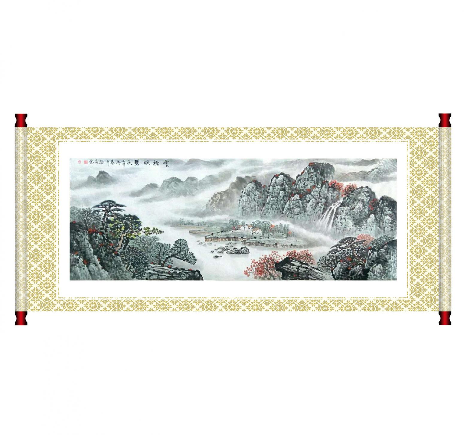 郭振治国画作品《【云轻映碧】作者郭振治》【图1】