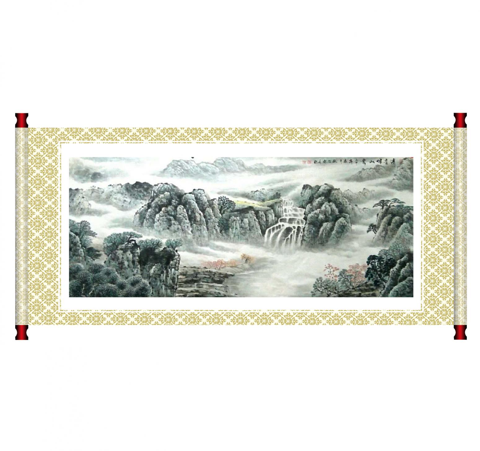 郭振治国画作品《【清音伴山云】作者郭振治》【图1】