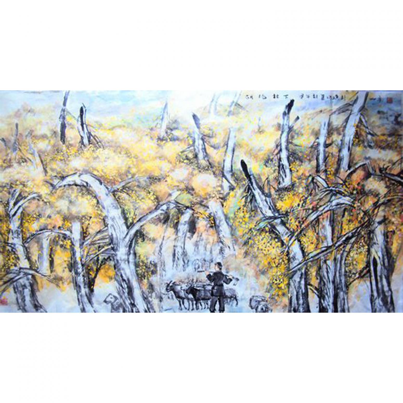 李沛泰国画作品《【骆驼】作者李沛泰》