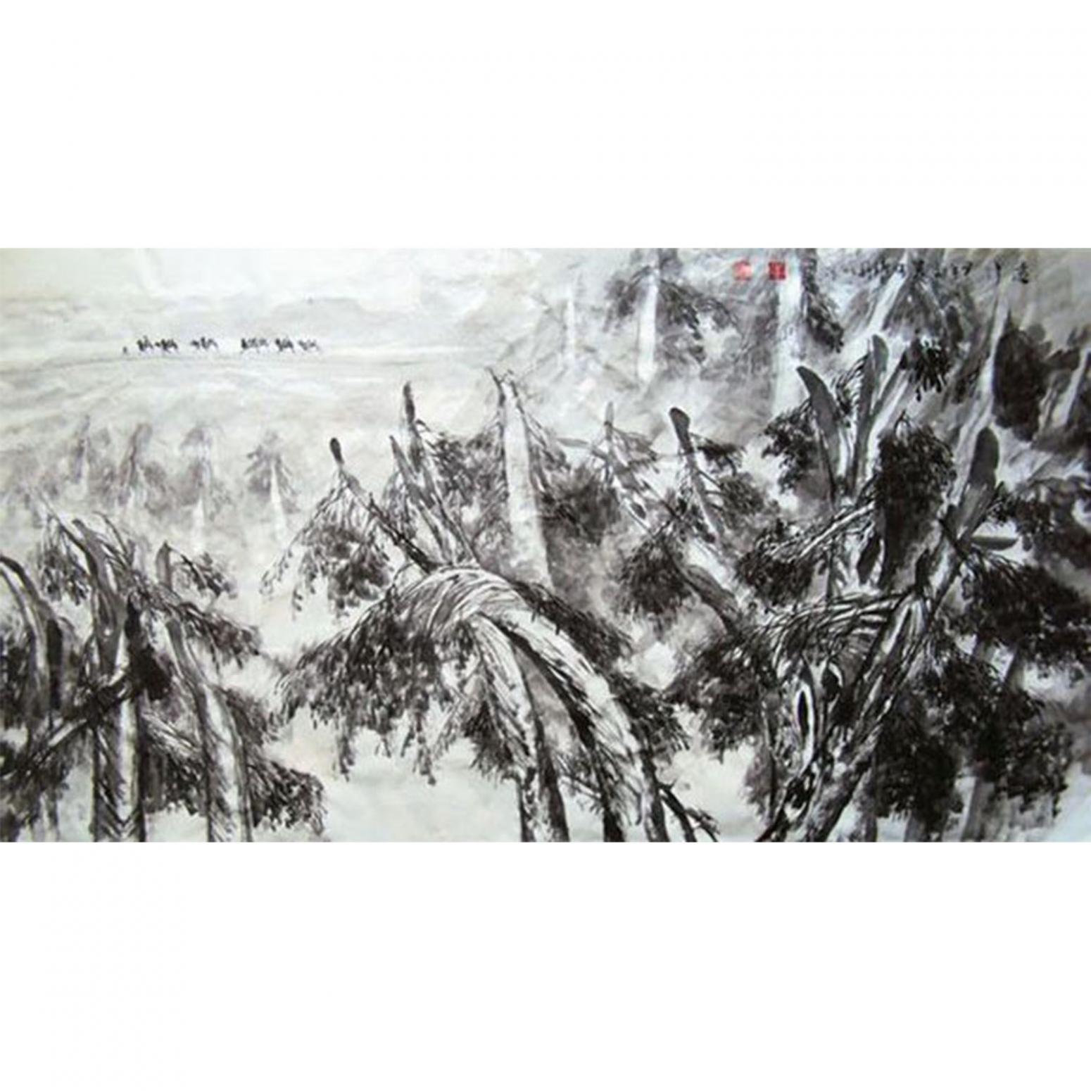 李沛泰国画作品《【行军图】作者李沛泰》