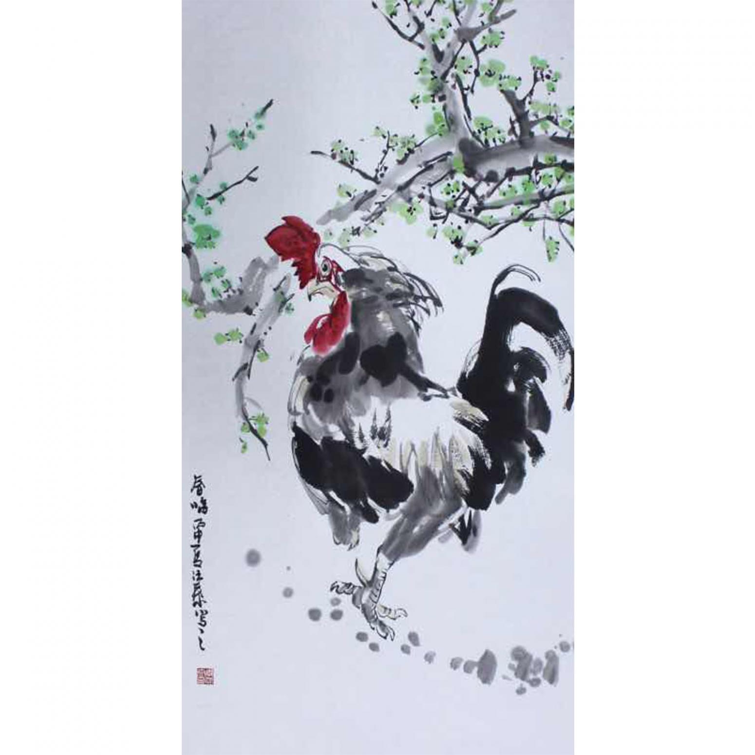 李沛泰国画作品《【金鸡2】作者李沛泰》