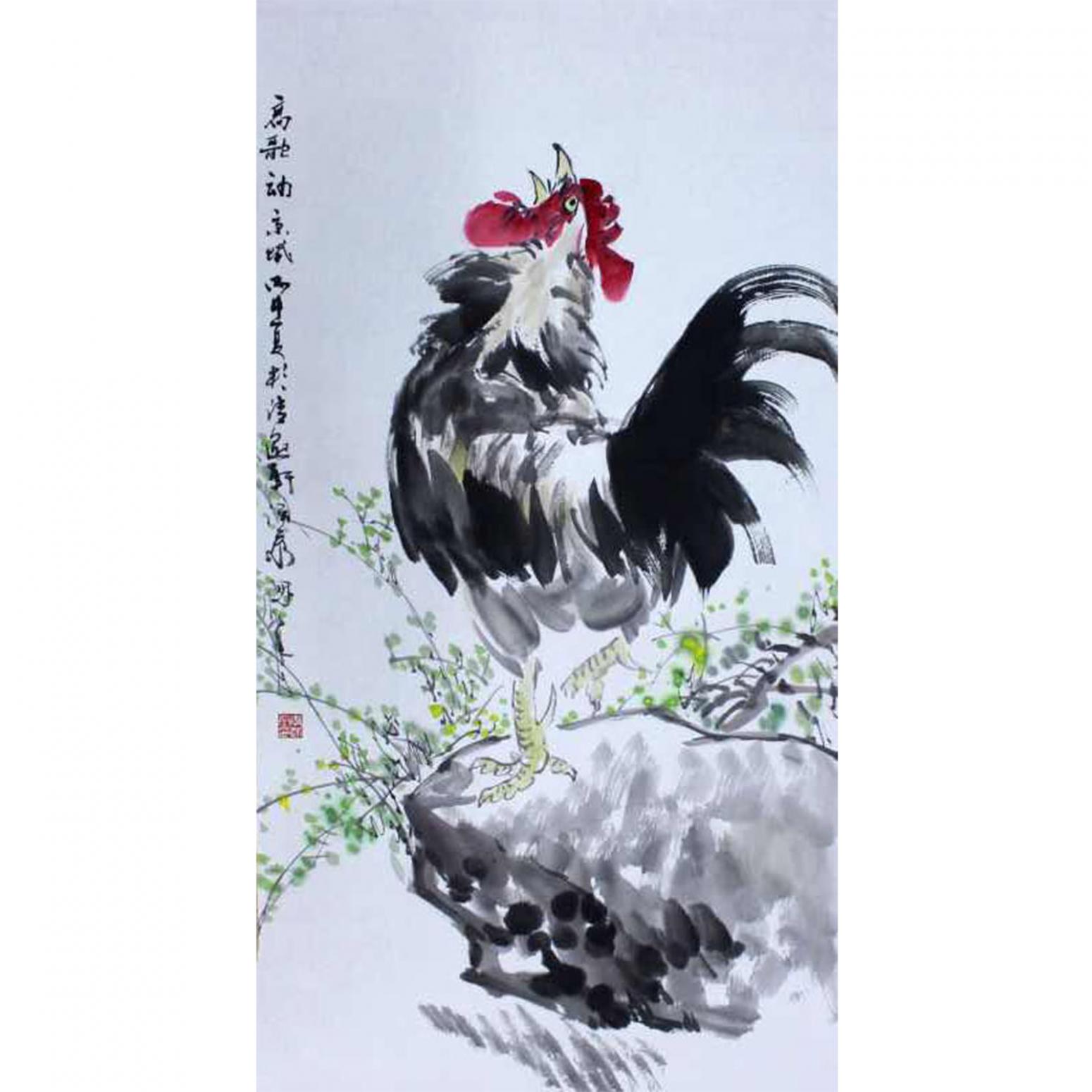 李沛泰国画作品《【金鸡4】作者李沛泰》