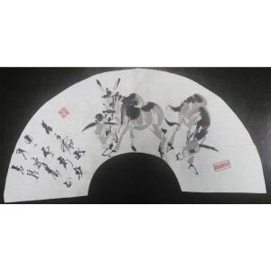 艺术品图片：艺术家吴俊彬国画作品名称《【牧驴图】作者吴俊彬》价格6720.00 元