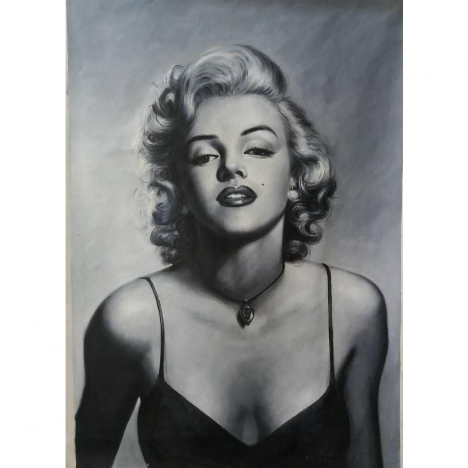 黎群油画作品《【梦露】作者黎群》