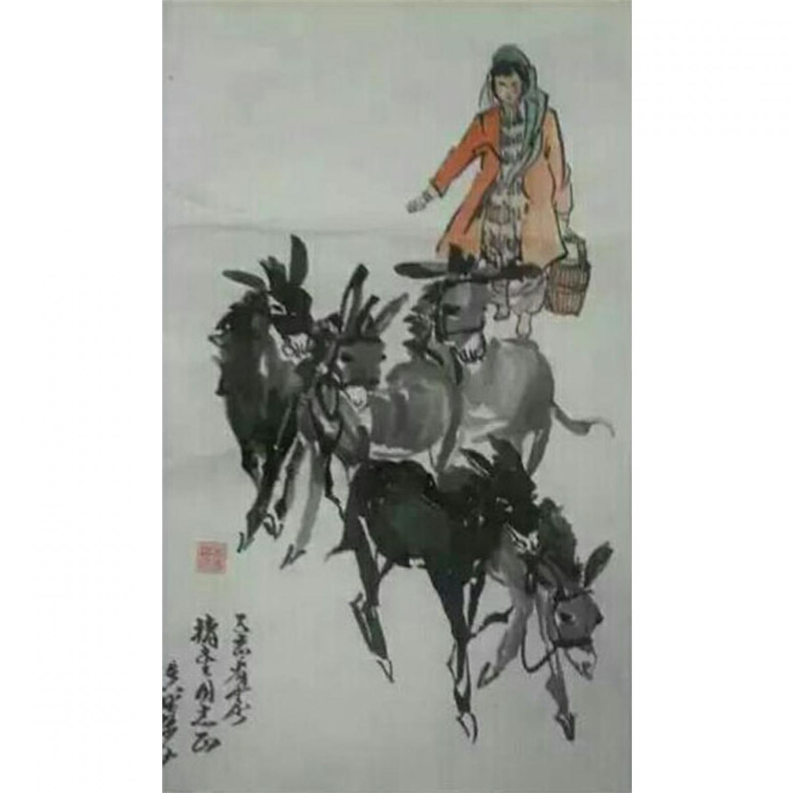 吴俊彬国画作品《【牧牛图5】作者吴俊彬》