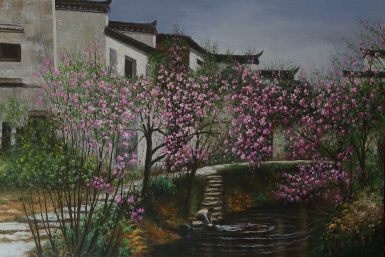 覃朝坤油画作品《【春暖花开】作者覃朝坤》【图0】