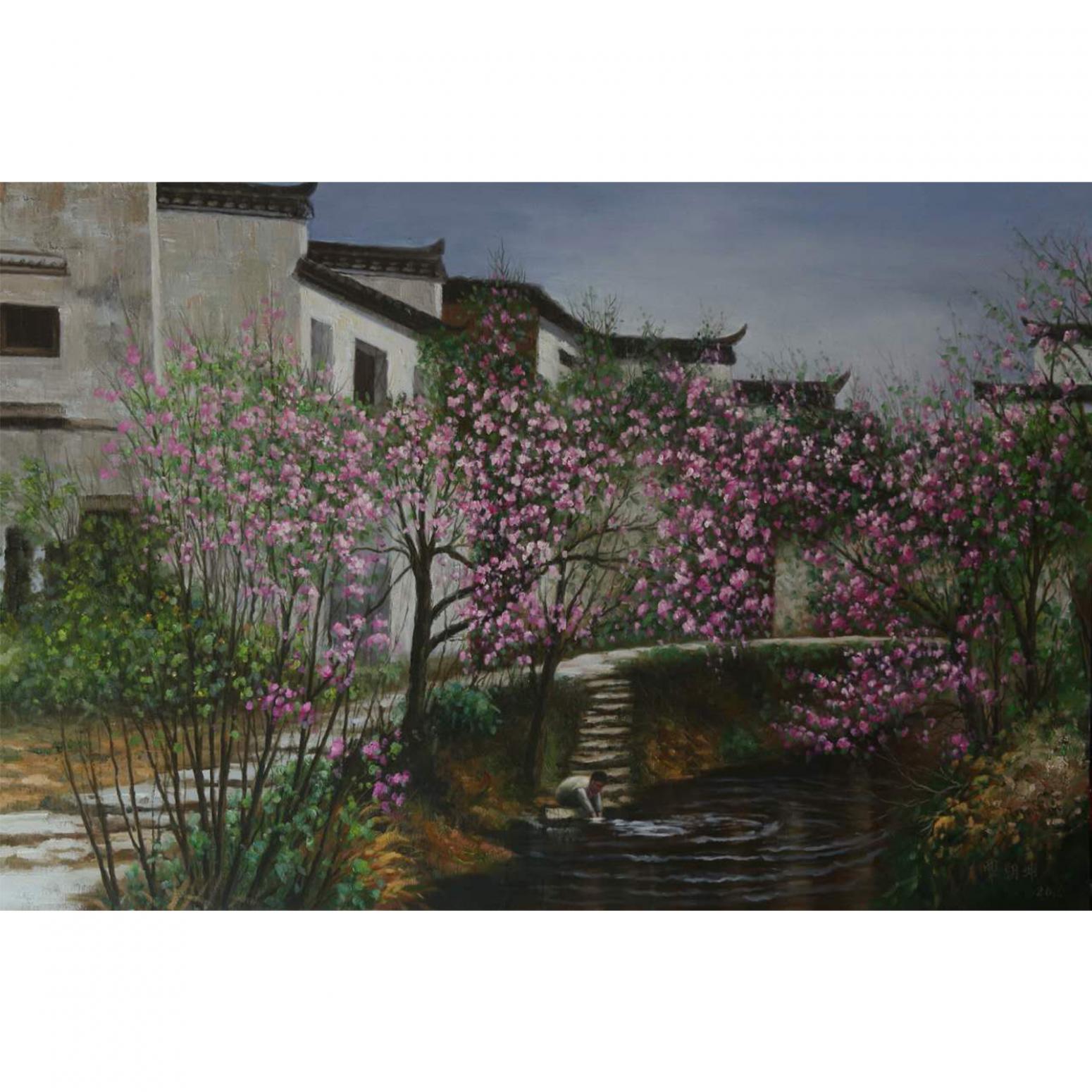 覃朝坤油画作品《【春暖花开】作者覃朝坤》