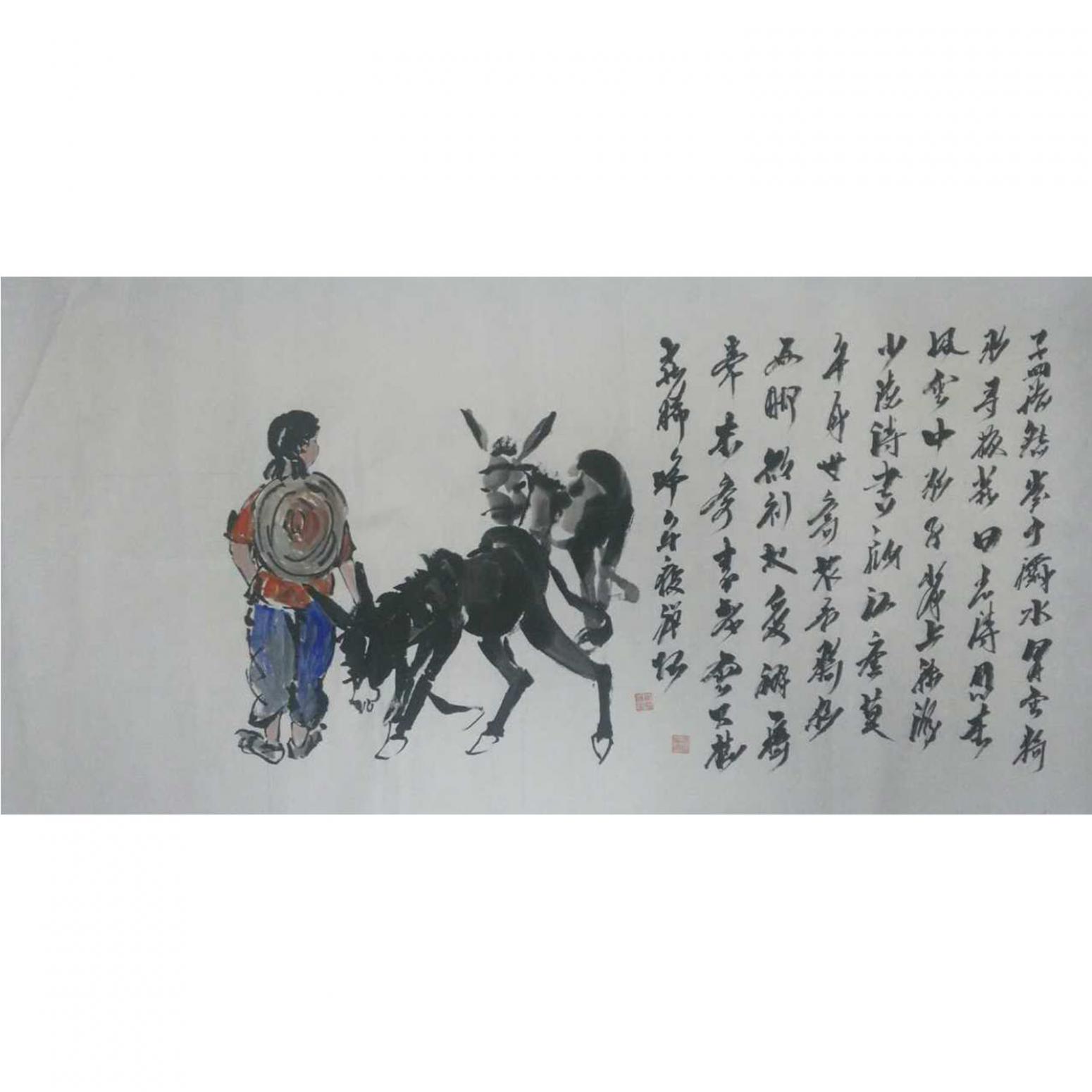 吴俊彬国画作品《【牧牛图8】作者吴俊彬》