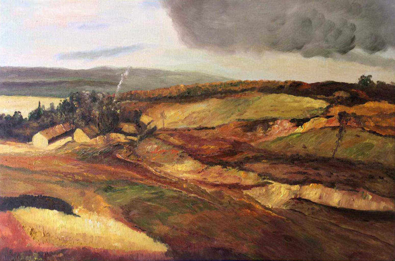 王艺油画作品《【荒漠红野】作者王艺》【图0】