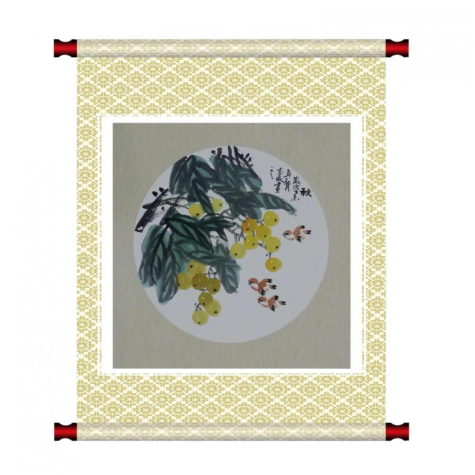 郭志威国画作品《【团扇 秋】作者郭志威》【图1】