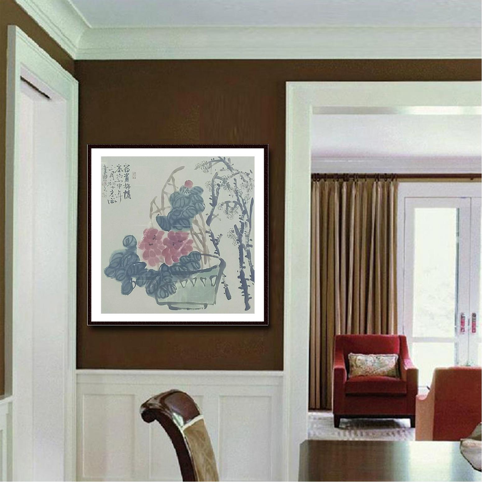 郭志威国画作品《【富贵梅情】作者郭志威》【图3】