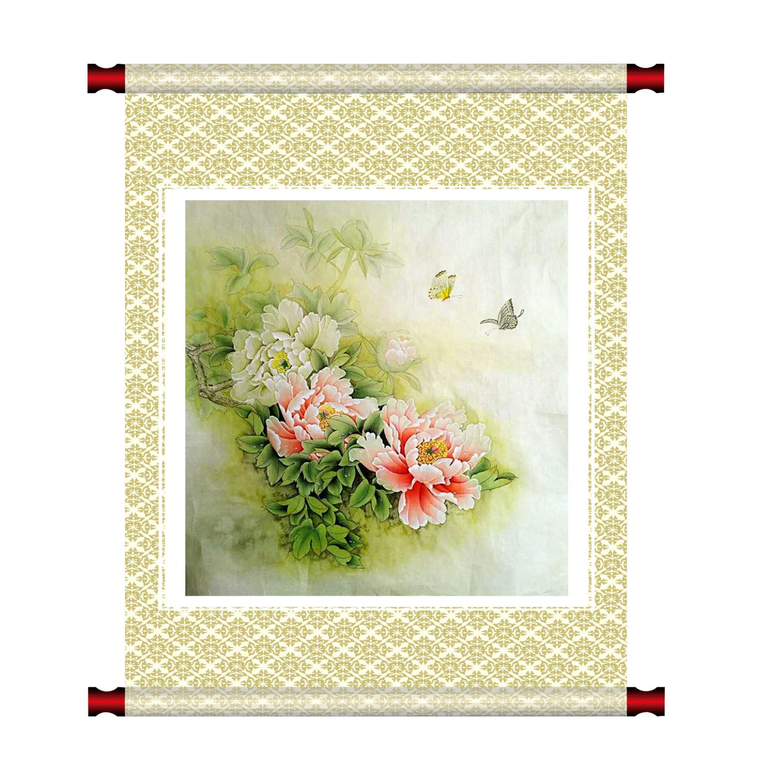 胡记领国画作品《【花开蝴蝶自来】作者胡记领》【图1】