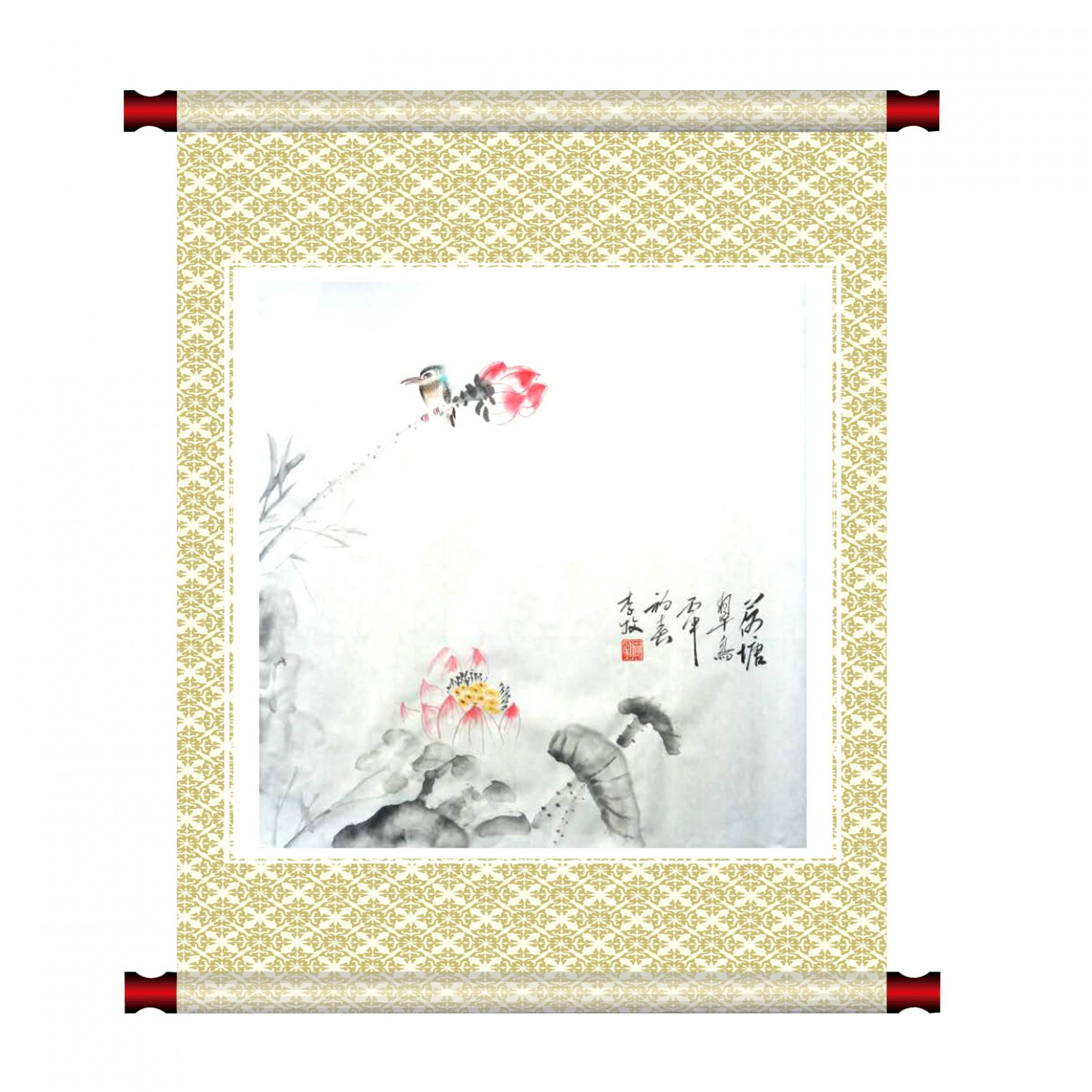 李牧国画作品《【荷塘】作者李牧》【图1】