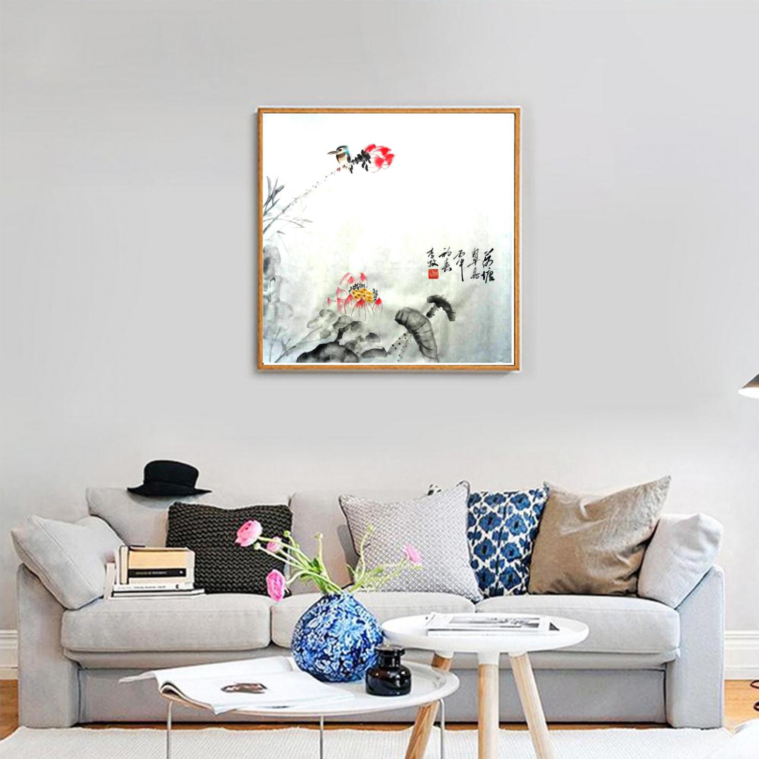 李牧国画作品《【荷塘】作者李牧》【图3】