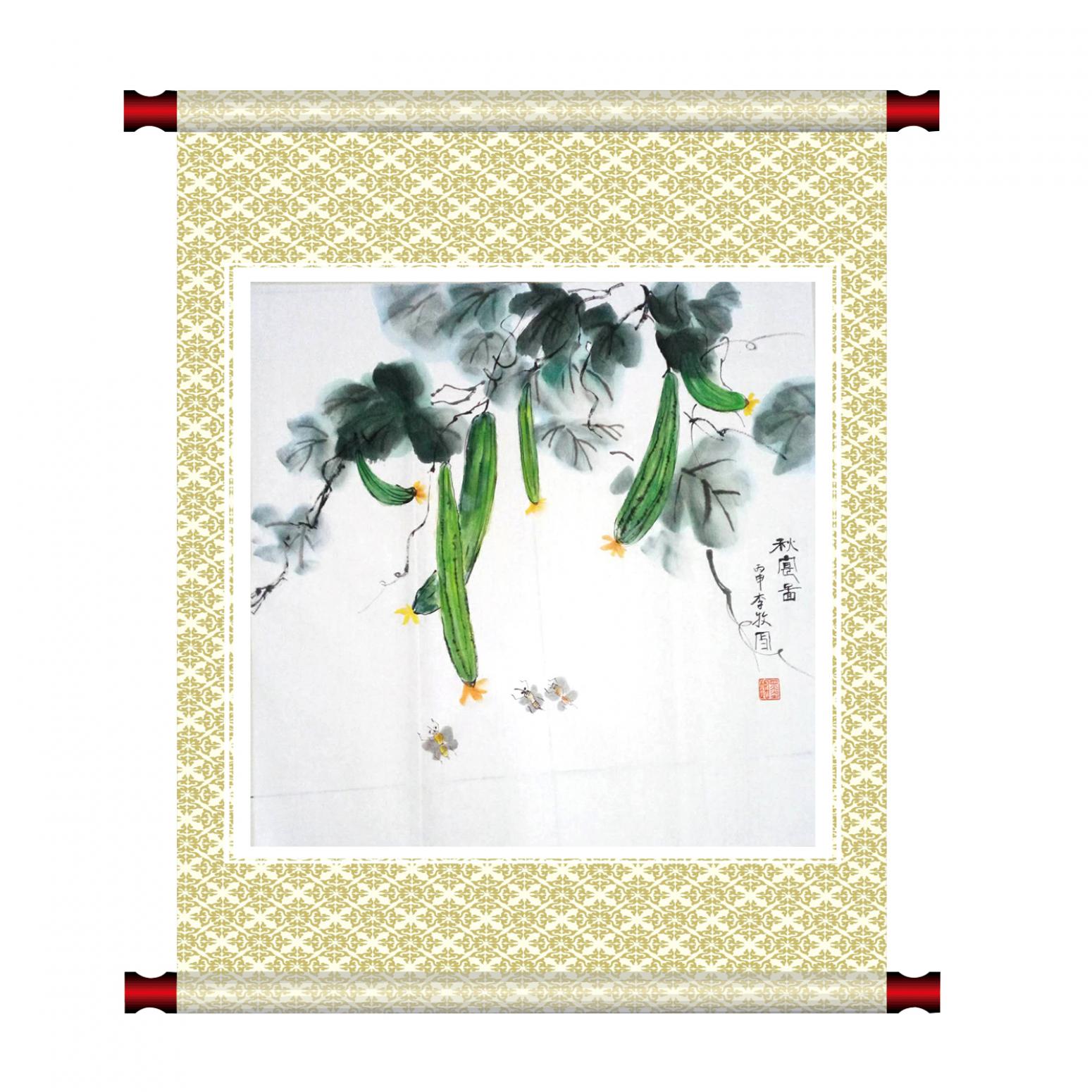 李牧国画作品《【秋收图】作者李牧》【图1】