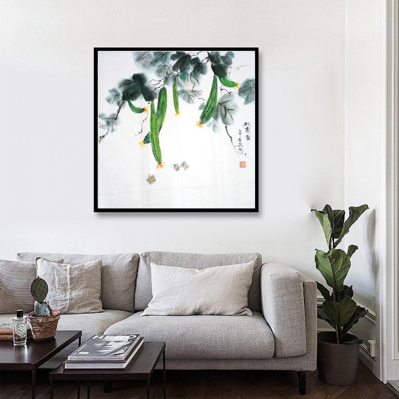 李牧国画作品《【秋收图】作者李牧》【图3】