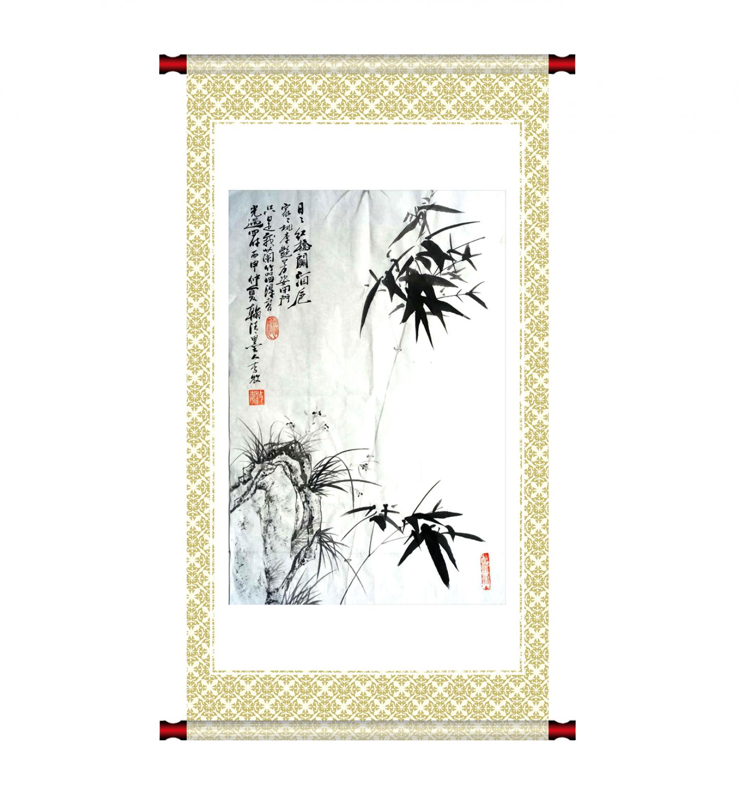 李牧国画作品《【悬竹】作者李牧》【图1】