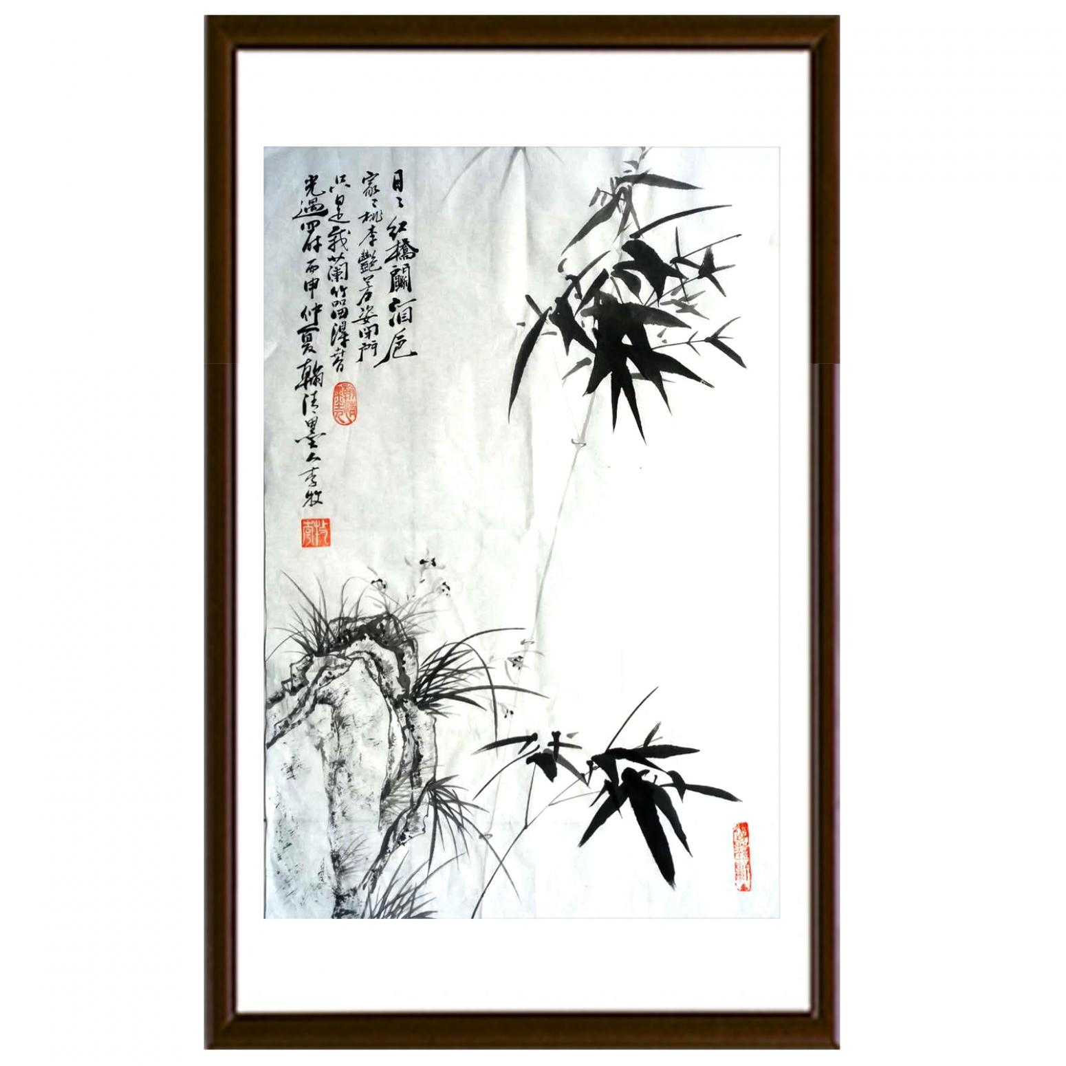 李牧国画作品《【悬竹】作者李牧》【图2】