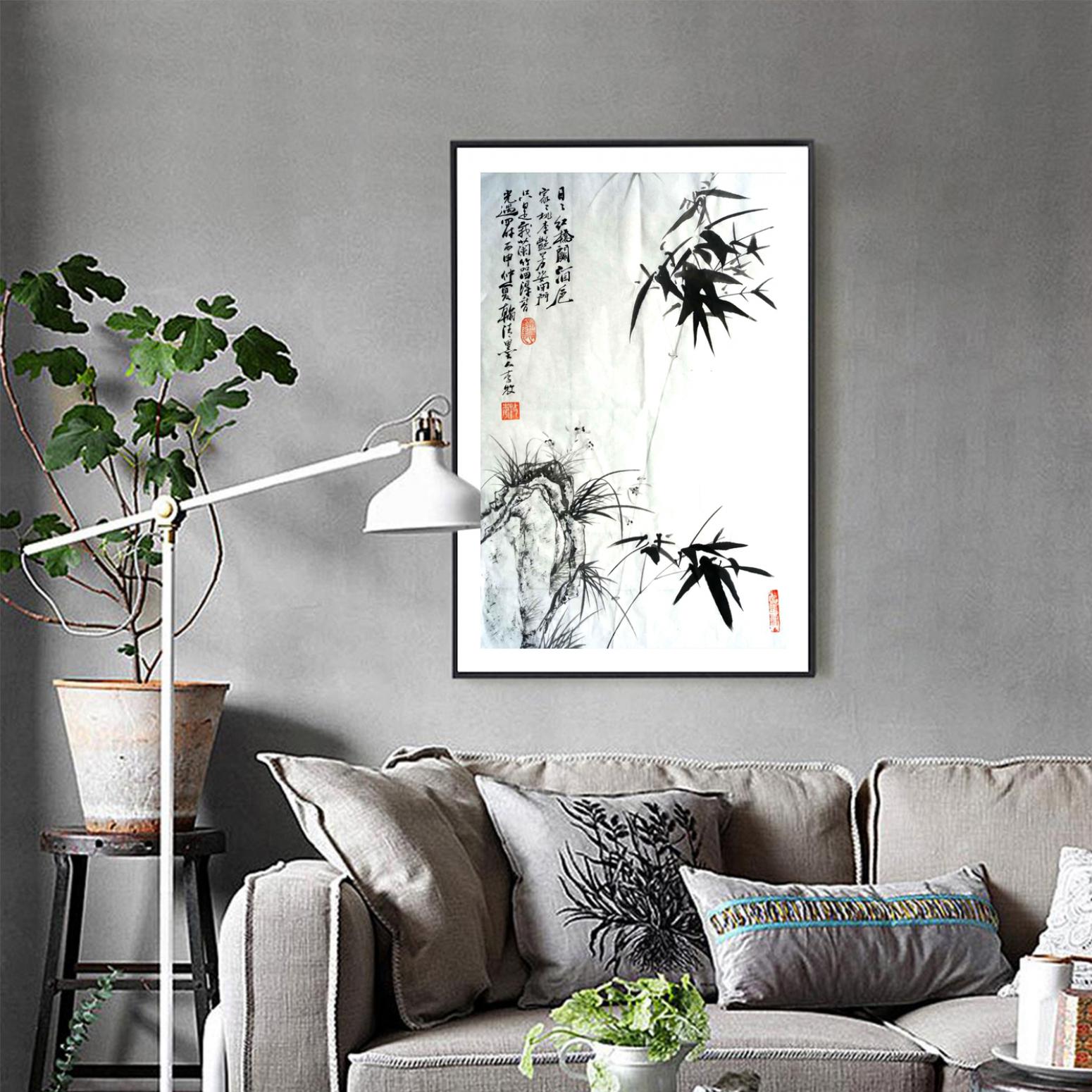 李牧国画作品《【悬竹】作者李牧》【图3】