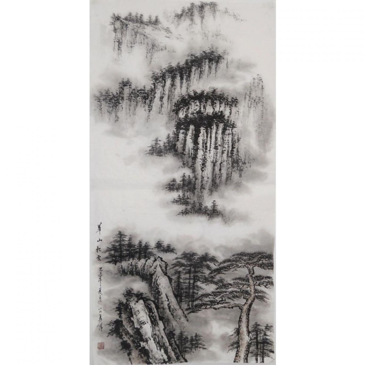 秦召勇国画作品《【华山松...】作者秦召勇》