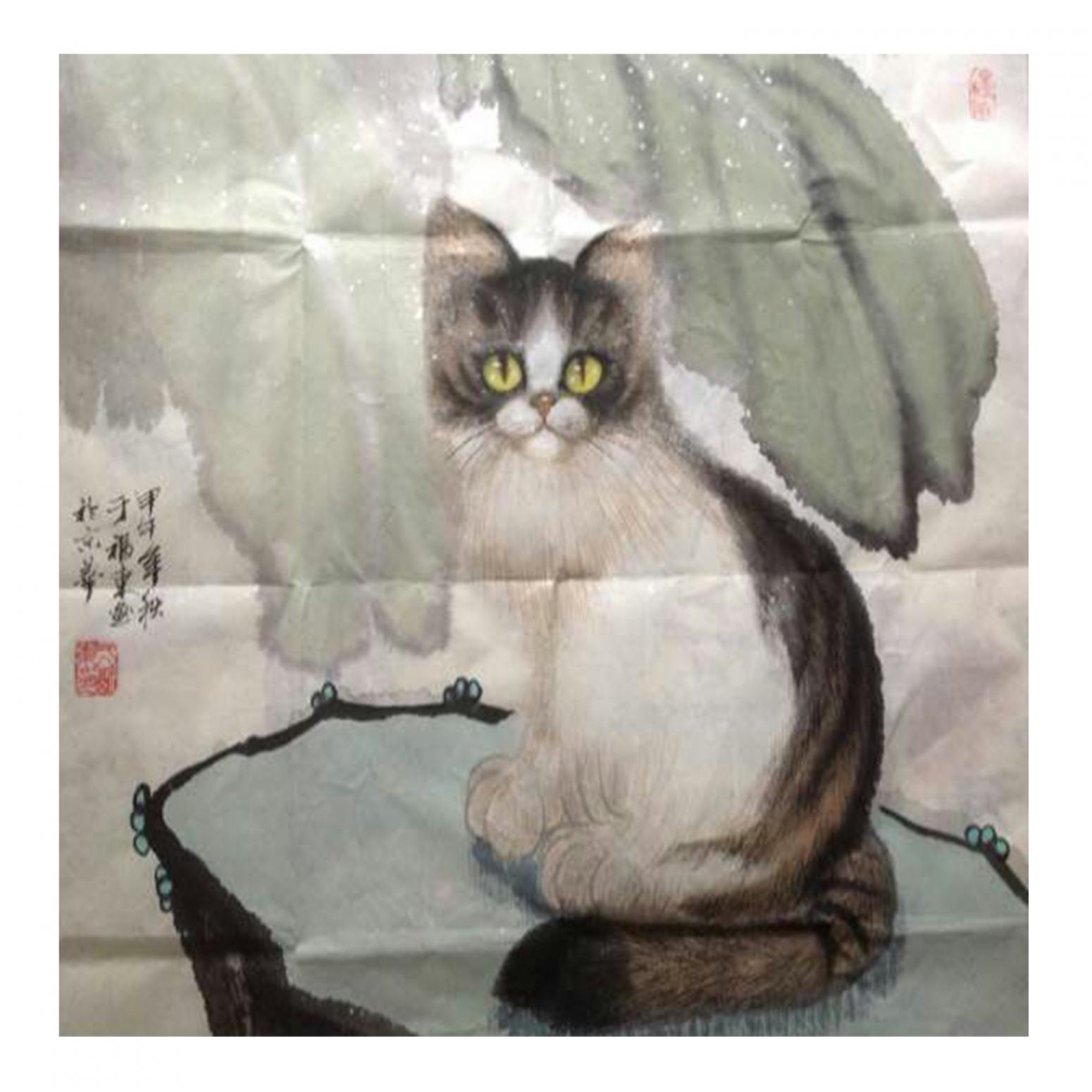 于福东国画作品《【小猫1】作者于福东》