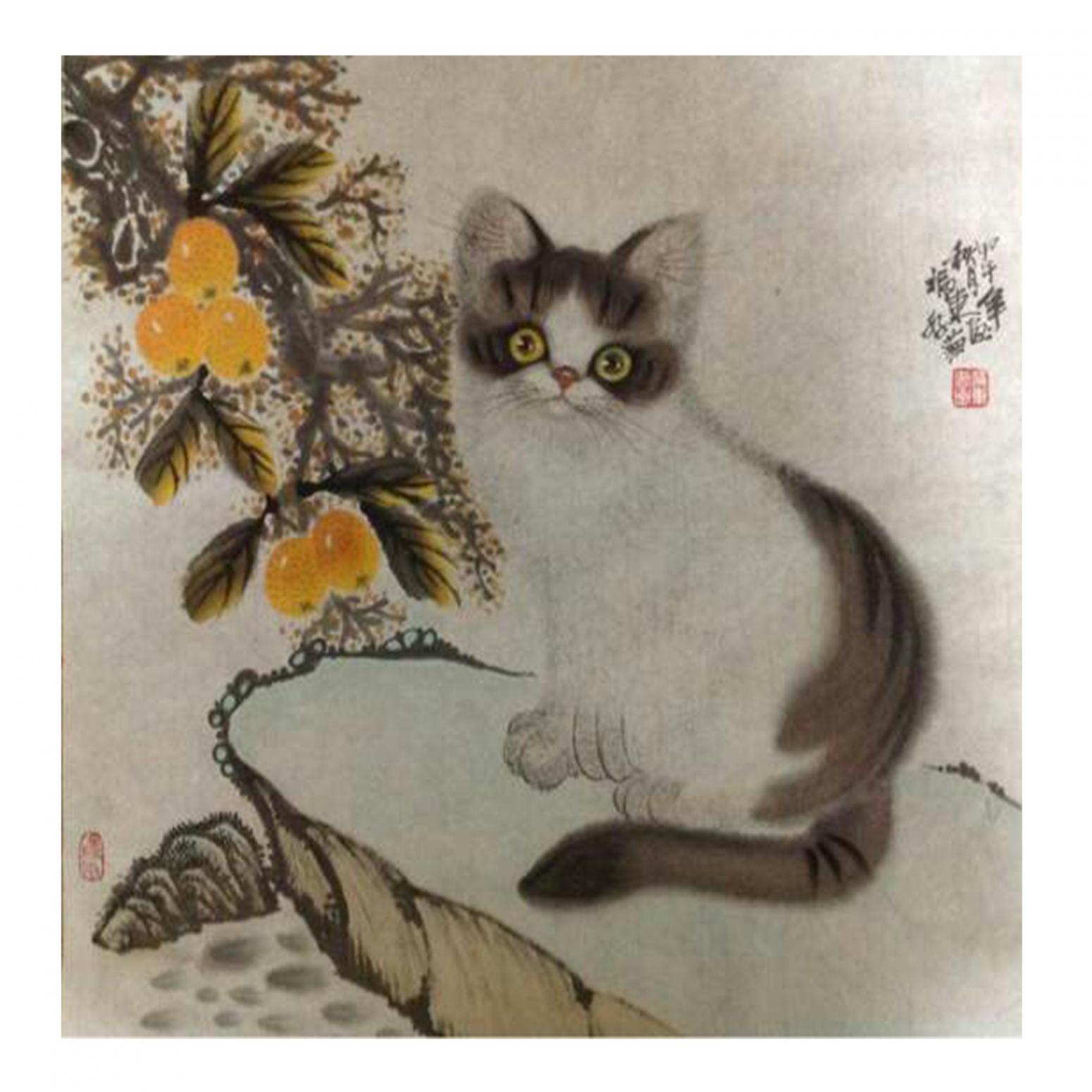 于福东国画作品《【小猫2】作者于福东》