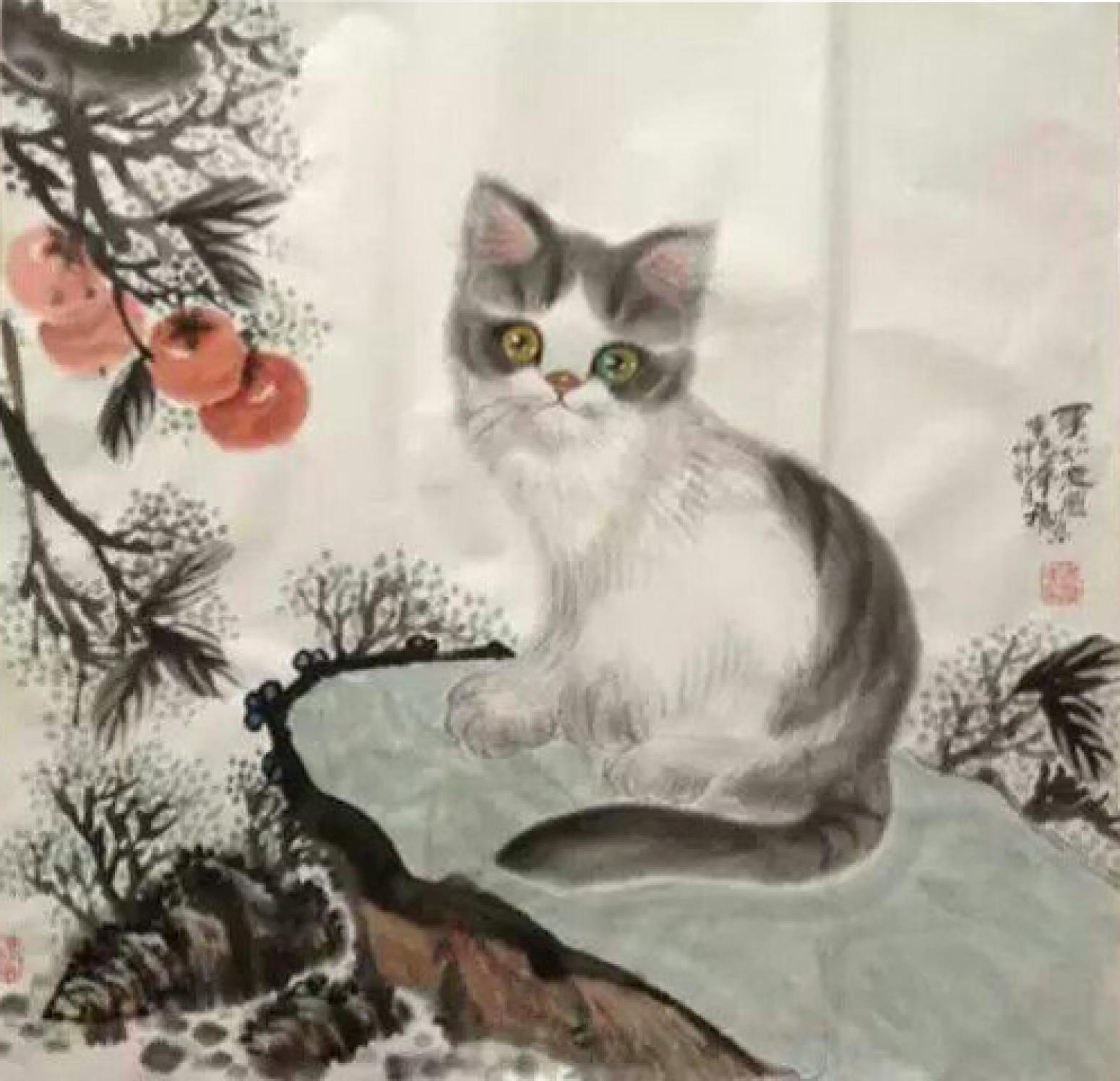 于福东国画作品《【小猫3】作者于福东》【图0】