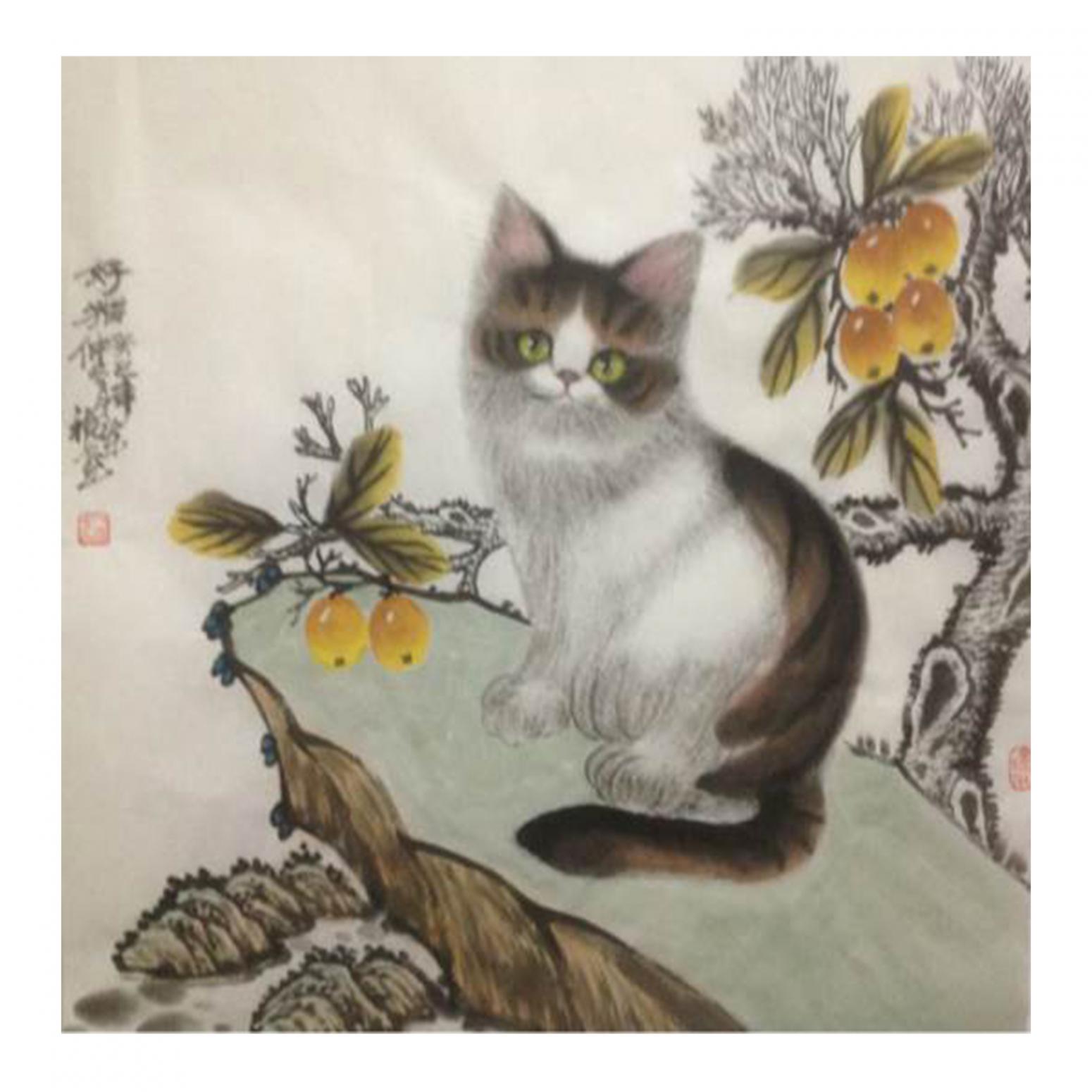 于福东国画作品《【小猫4】作者于福东》