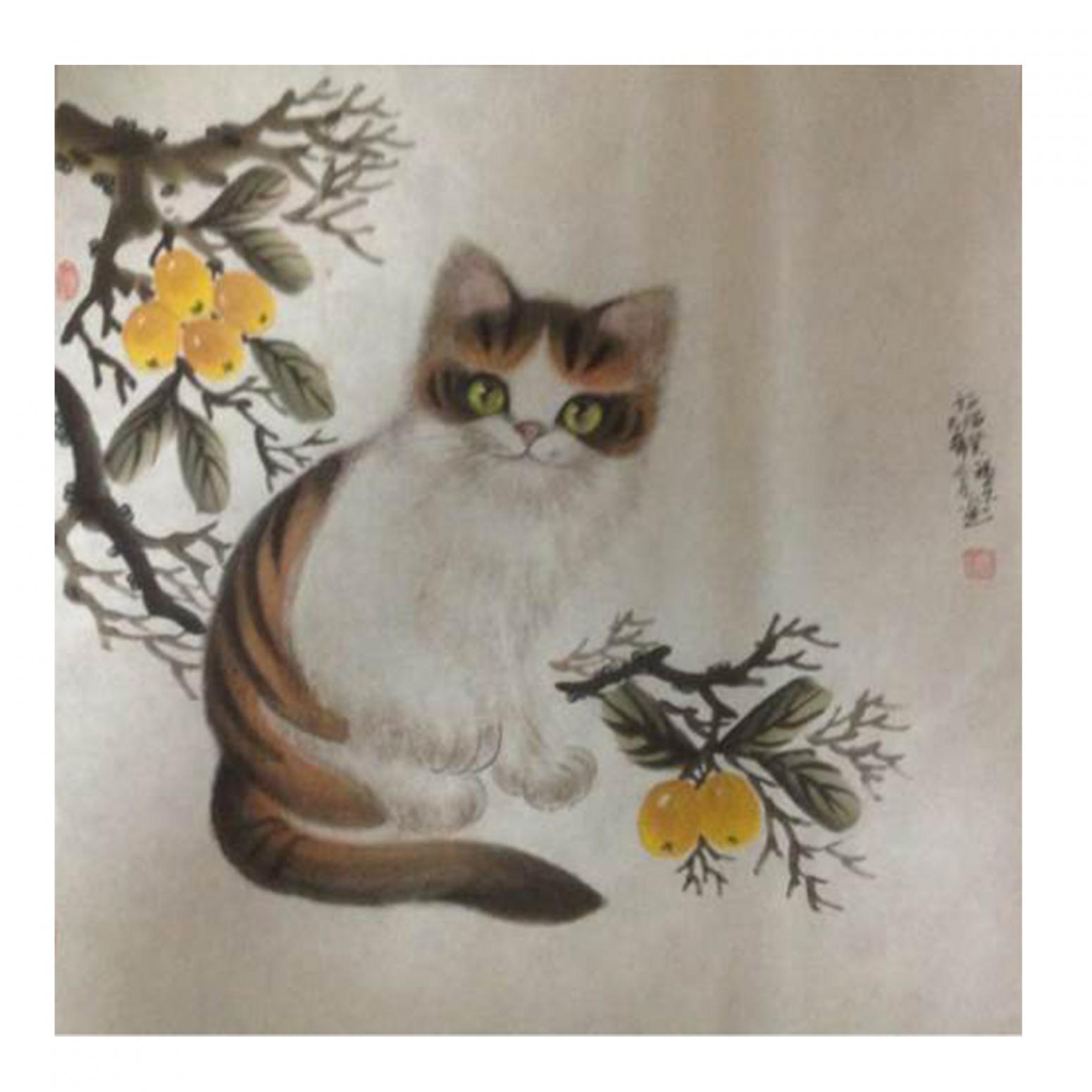 于福东国画作品《【小猫6】作者于福东》