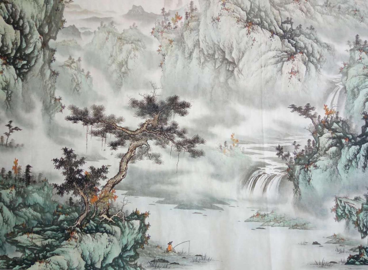 王凌云国画作品《【览胜秋江】作者王凌云》【图1】