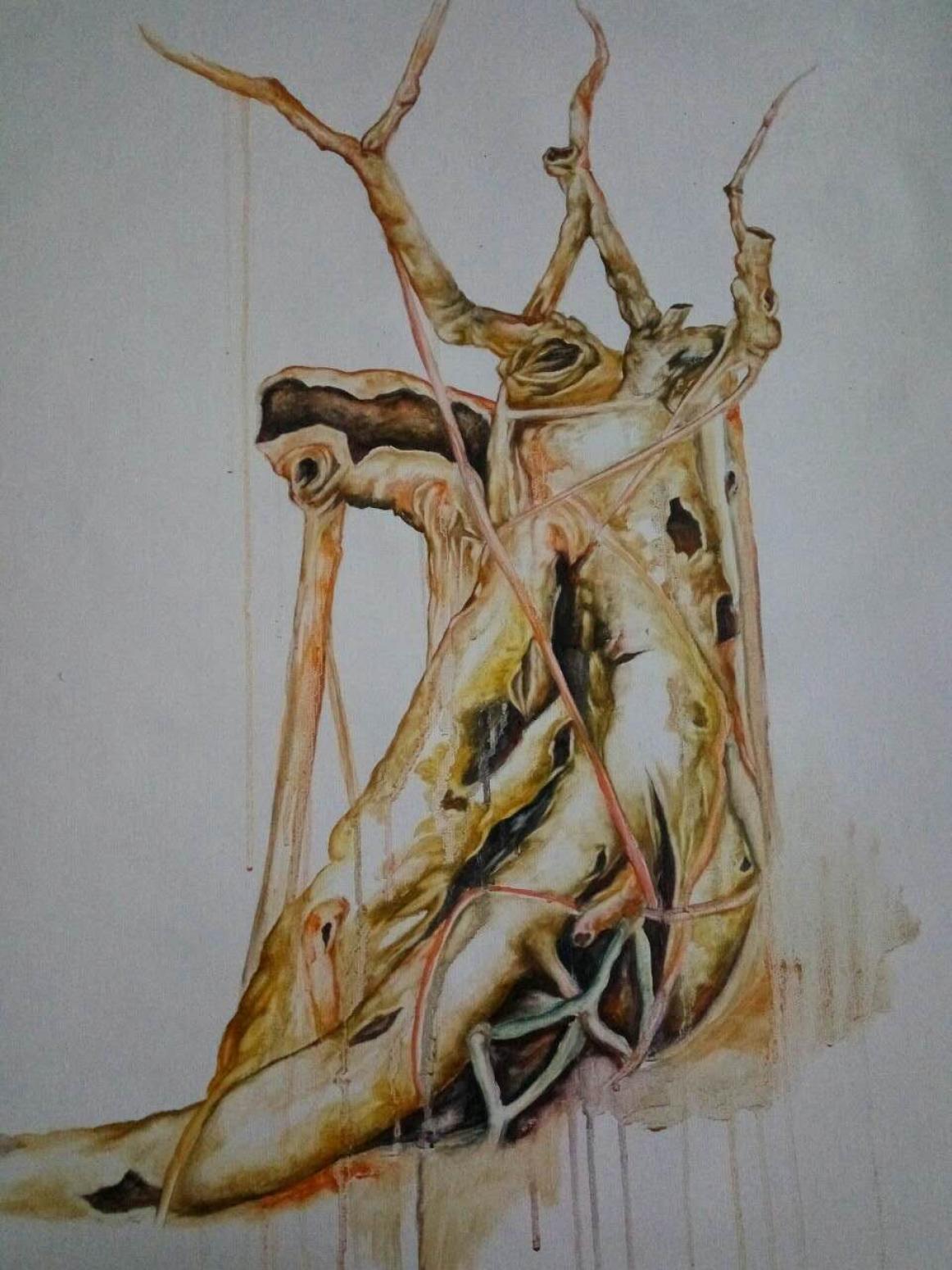 兰笑凤油画作品《【根脉】作者兰笑凤》【图0】