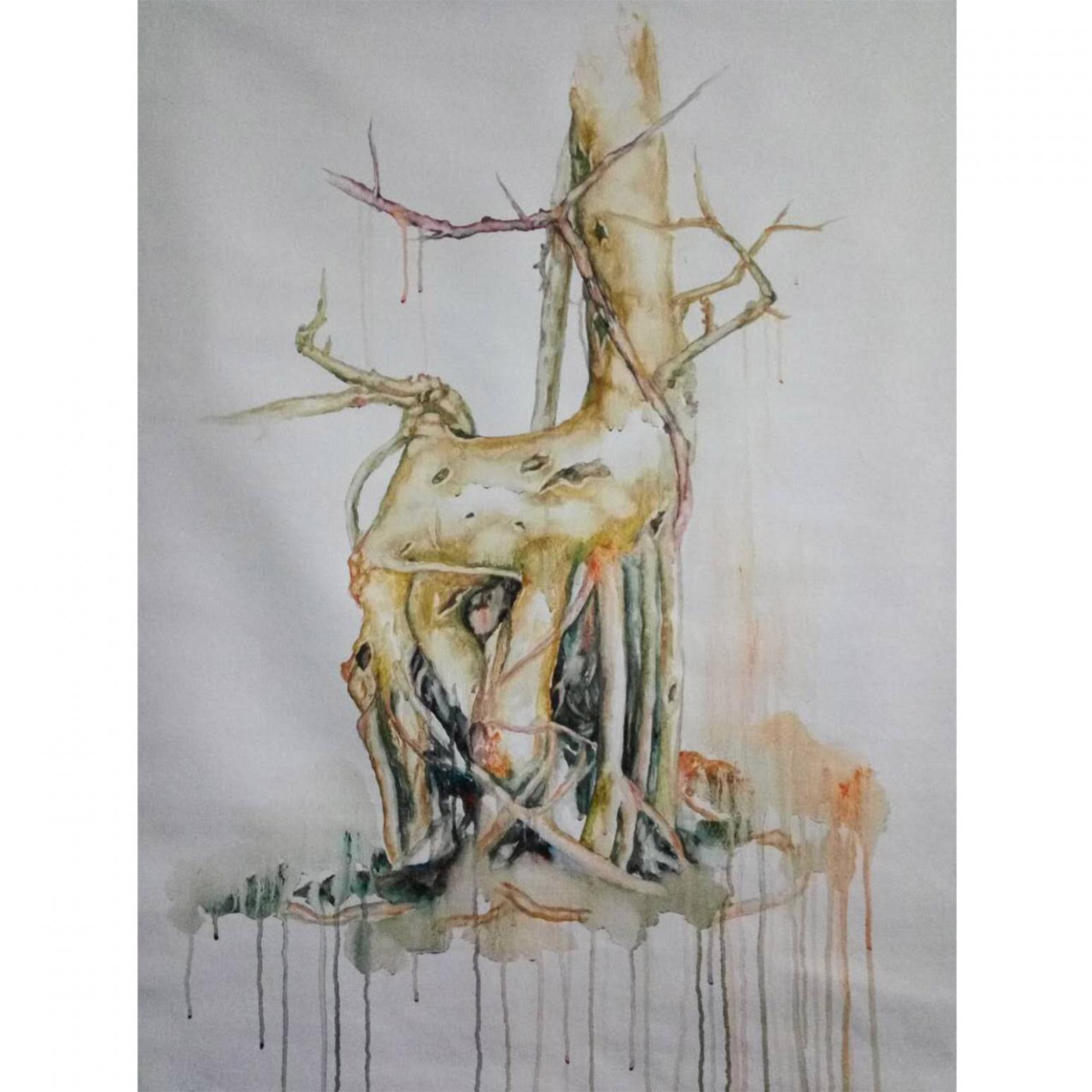 兰笑凤油画作品《【树源】作者兰笑凤》