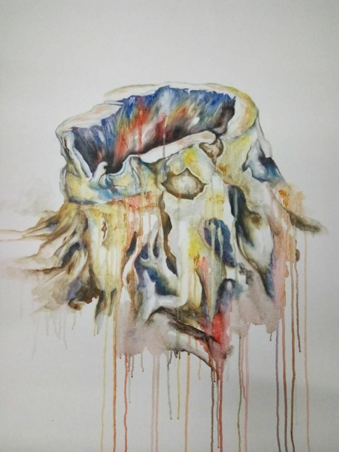 兰笑凤油画作品《【深思】作者兰笑凤》【图0】