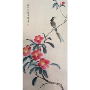 李儒信国画作品《【花艳鸟啼叫】作者李儒信》价格720.00元