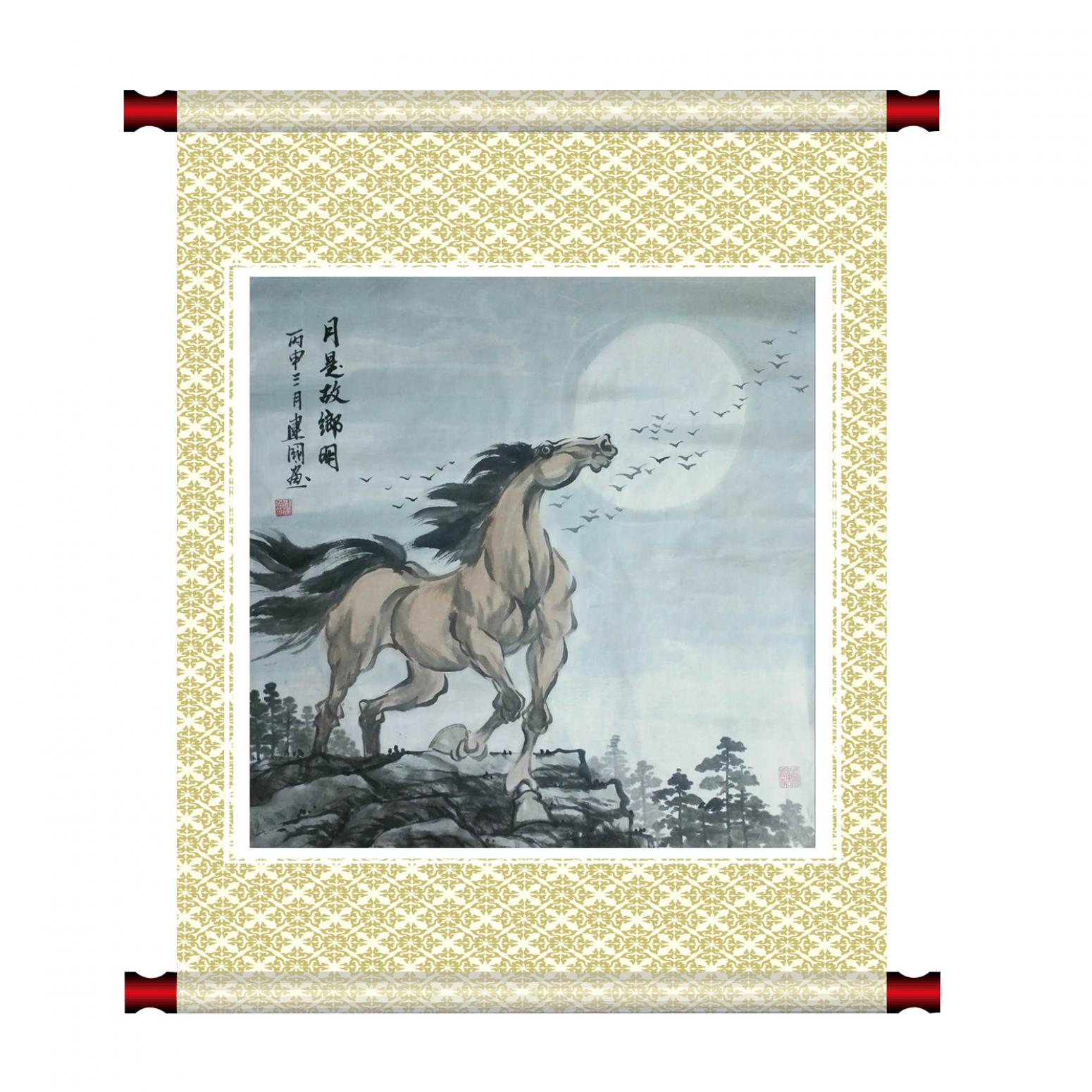 刘建国国画作品《【月是故乡圆】作者刘建国》【图1】