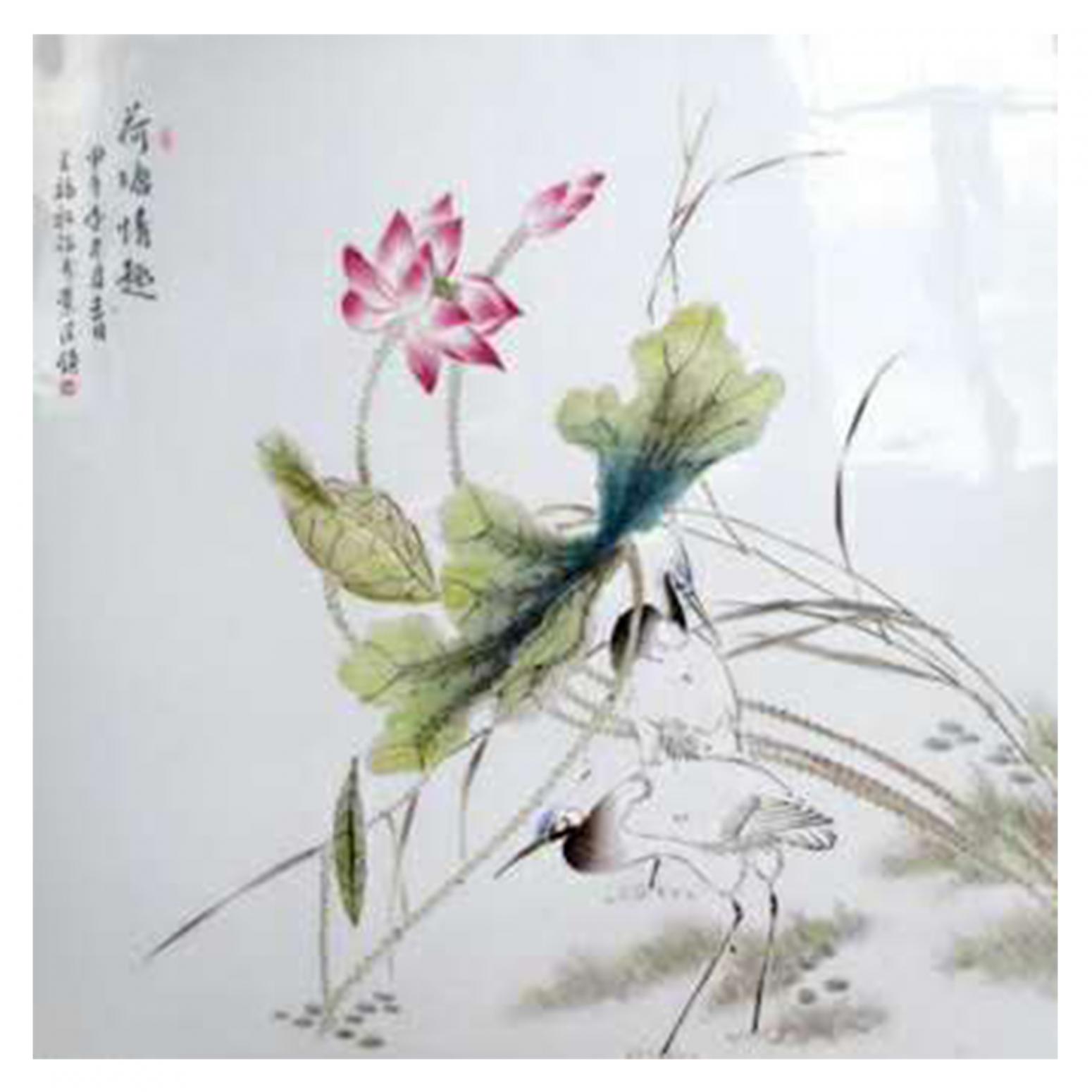 王福秋国画作品《【荷塘情趣】作者王福秋》