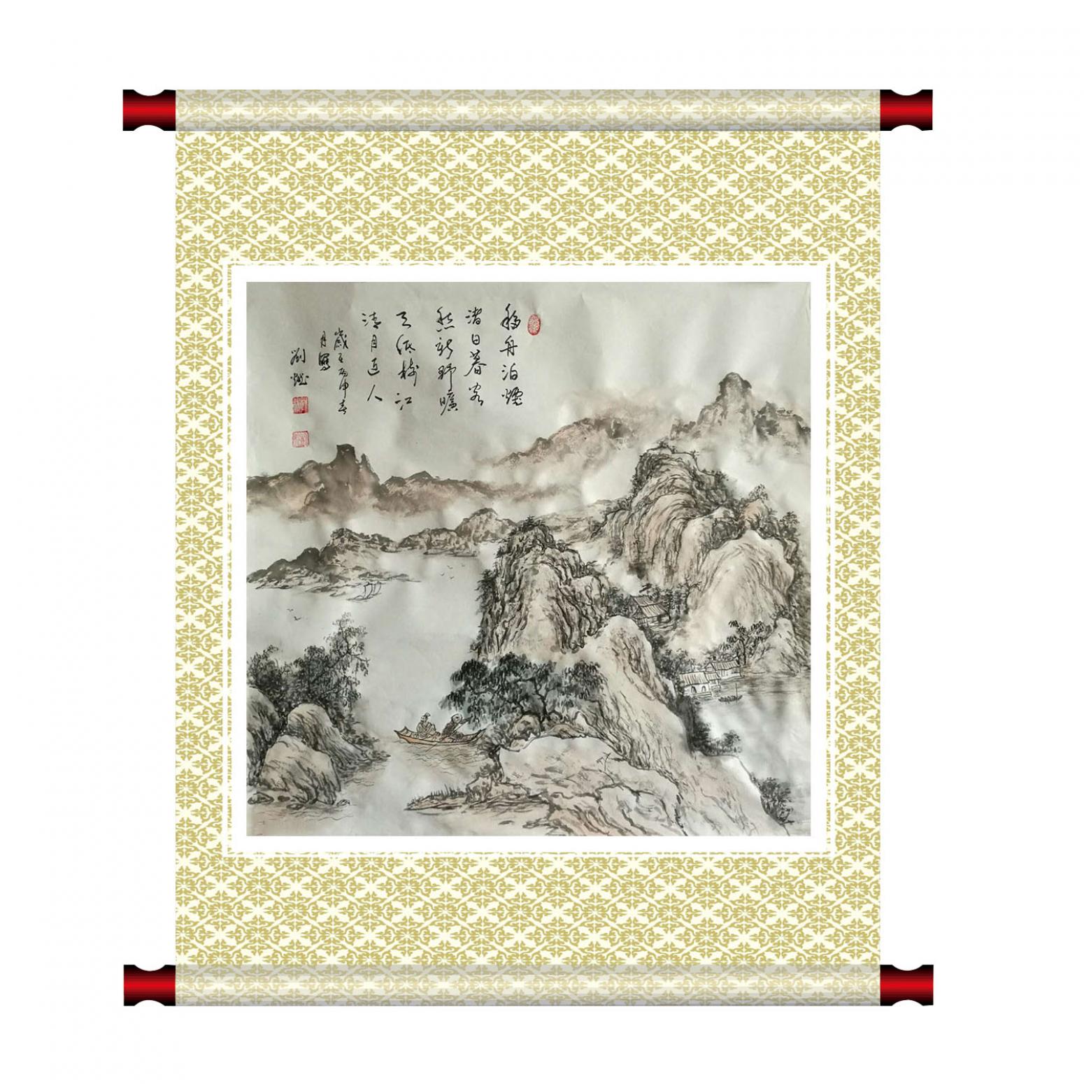 刘燃国画作品《【雾渺江湖】作者刘燃》【图1】