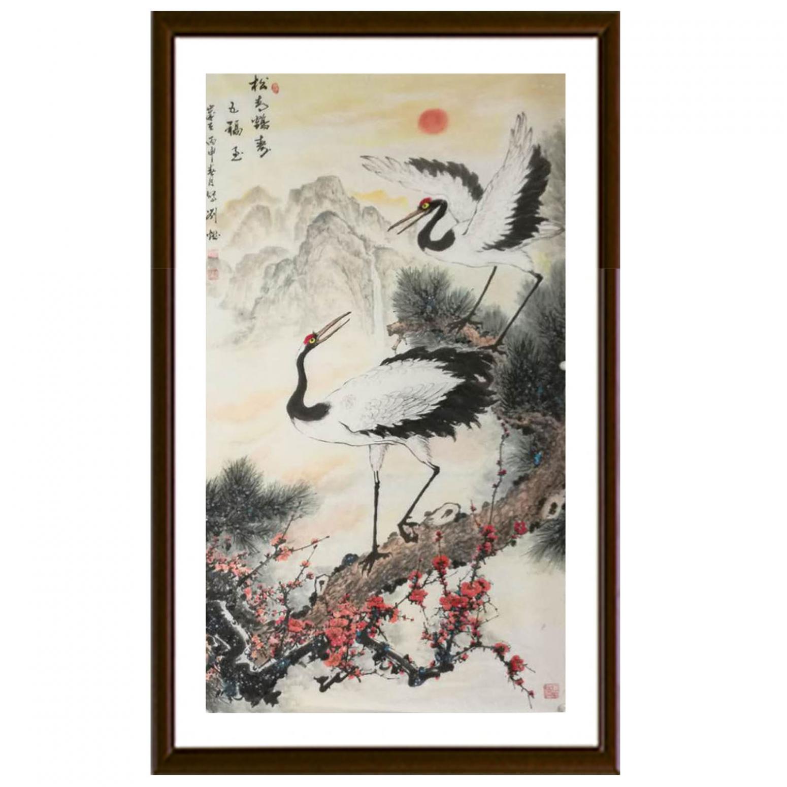 刘燃国画作品《【松山鹤舞】作者刘燃》【图2】