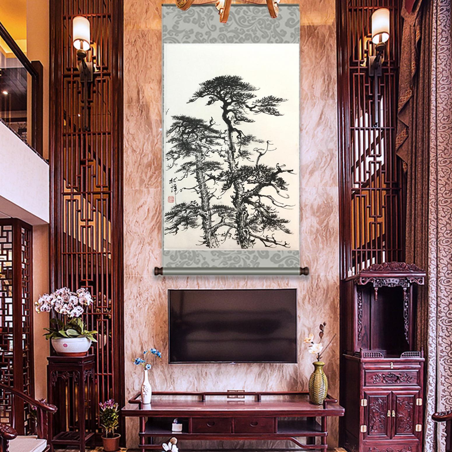 罗树辉国画作品《【二松并立】作者罗树辉》【图3】