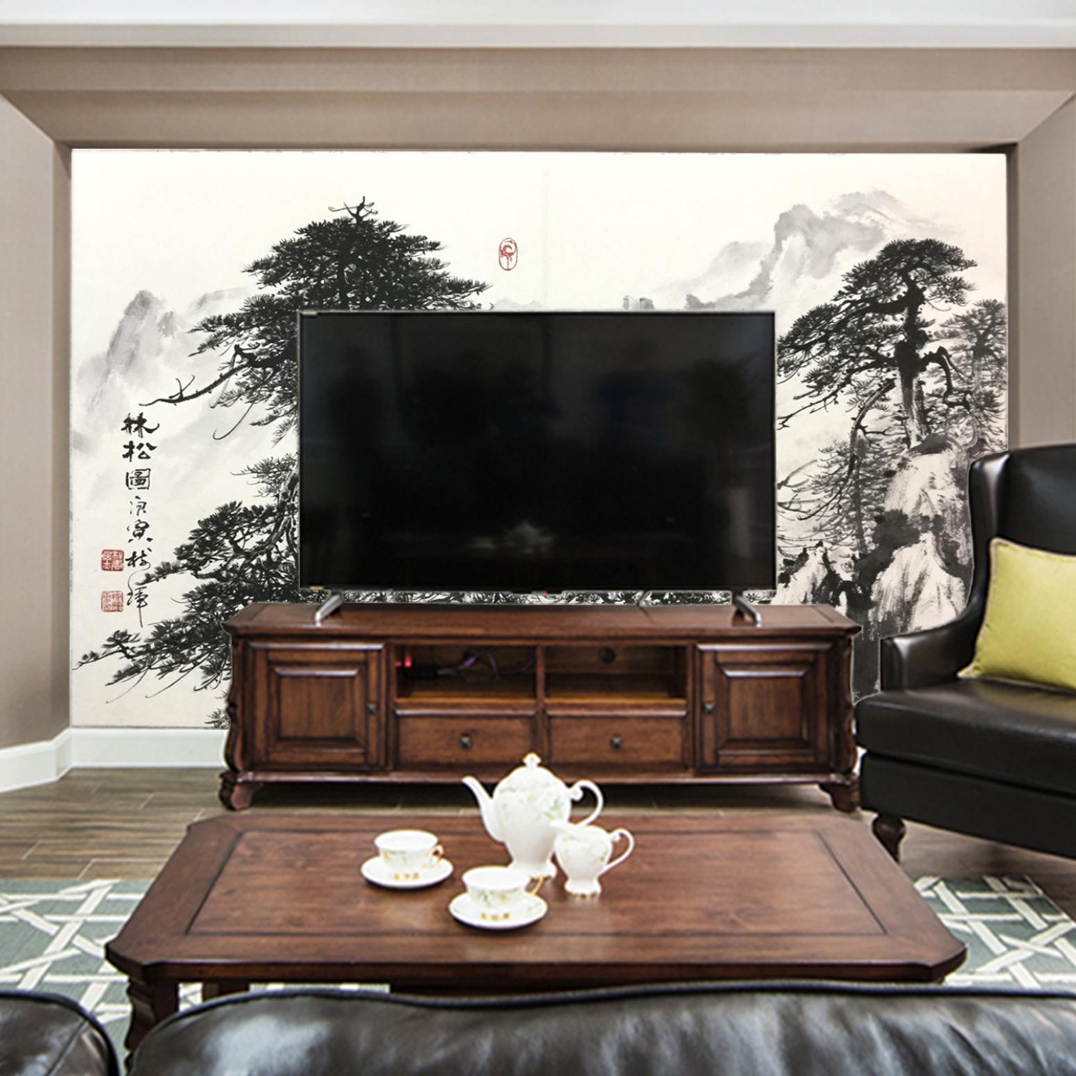 罗树辉国画作品《【林松图】作者罗树辉》【图3】