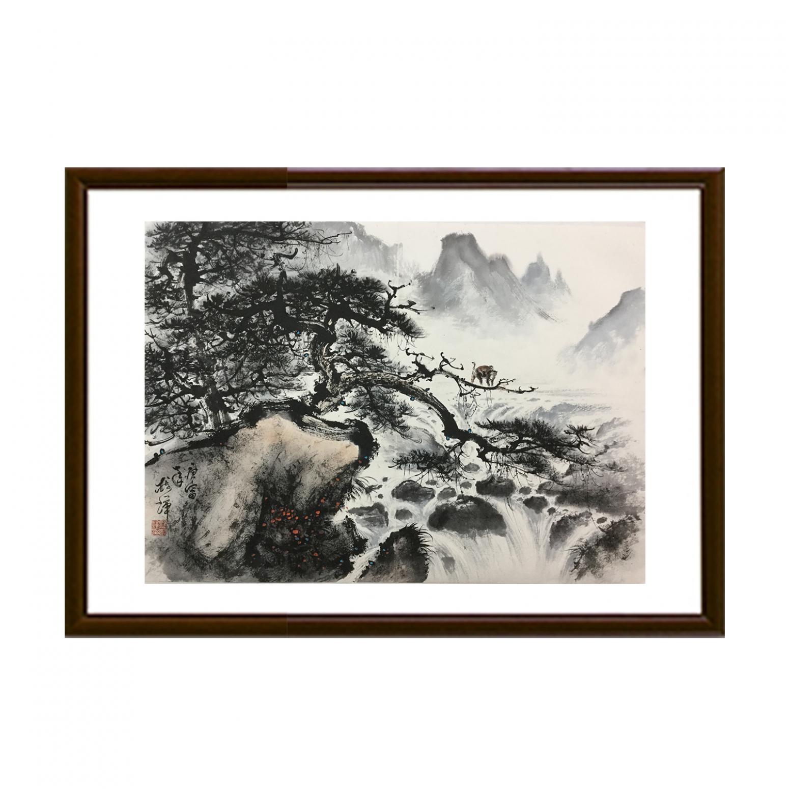 罗树辉国画作品《【高松眺流水】作者罗树辉》【图2】