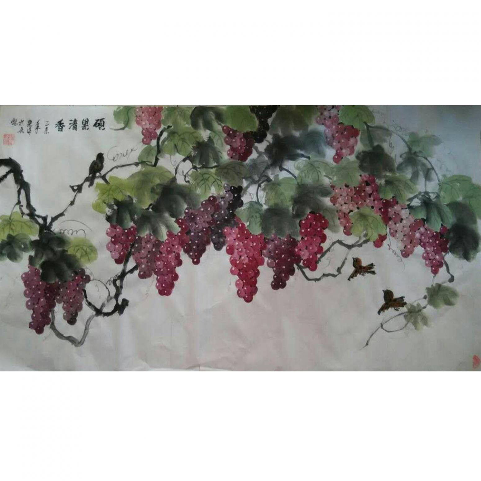 张洋国画作品《【硕果清香】作者张洋》