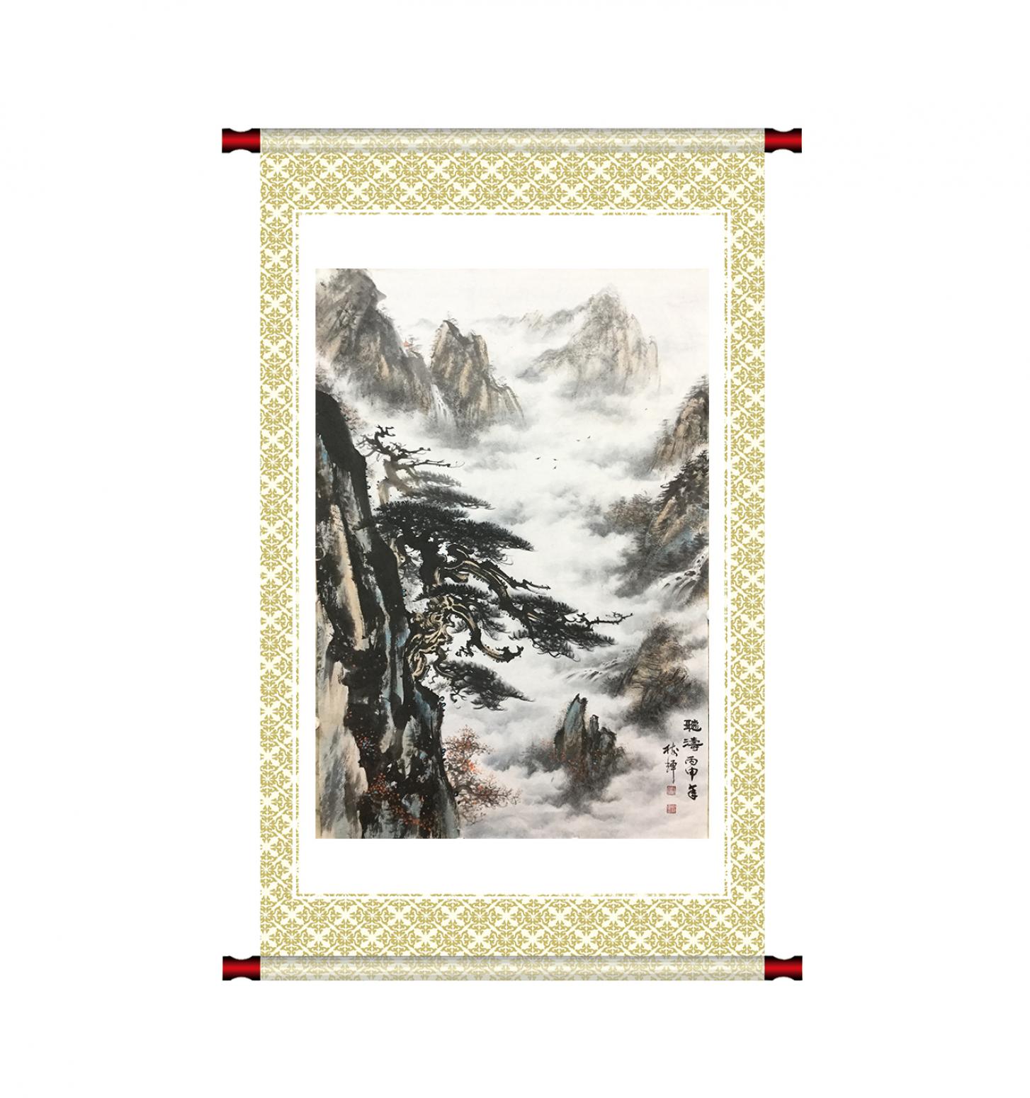 罗树辉国画作品《【听涛】作者罗树辉》【图1】